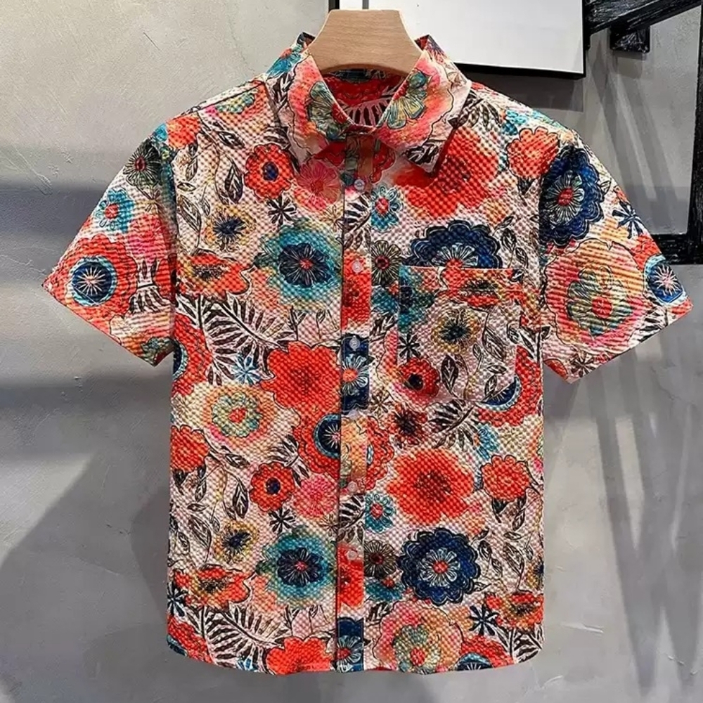 Colorful Folk Floral Print Shirt - Picture 3 of 4